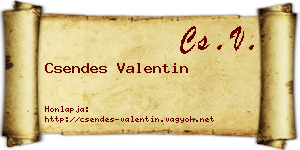 Csendes Valentin névjegykártya